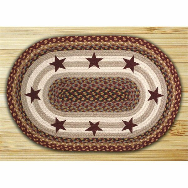 Capitol Earth Rugs Burgundy Stars Oval Patch 88-46-357BS